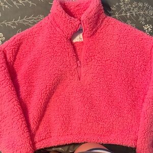 Hollister Vibrant Pink Fleece Turtleneck Sweater